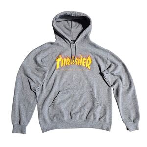 Thrasher Hoodie with Yellow Flame Logo